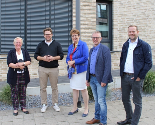 v.l.n.r. MdL Anette Meyer zu Strohen, Seedhouse-Geschäftsführer Florian Stöhr, Ministerin Birgit Honé, MdL Frank Henning und SPD-Unterbezirksvorstandsmitglied Robert Alferink